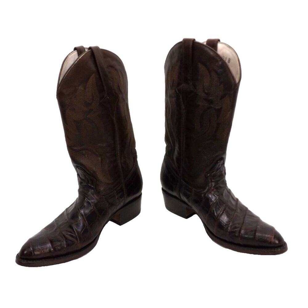 El Buitre Alligator Collection Cowboy Boots Western Vaquero Men's Size 9 USA - Picture 4 of 11